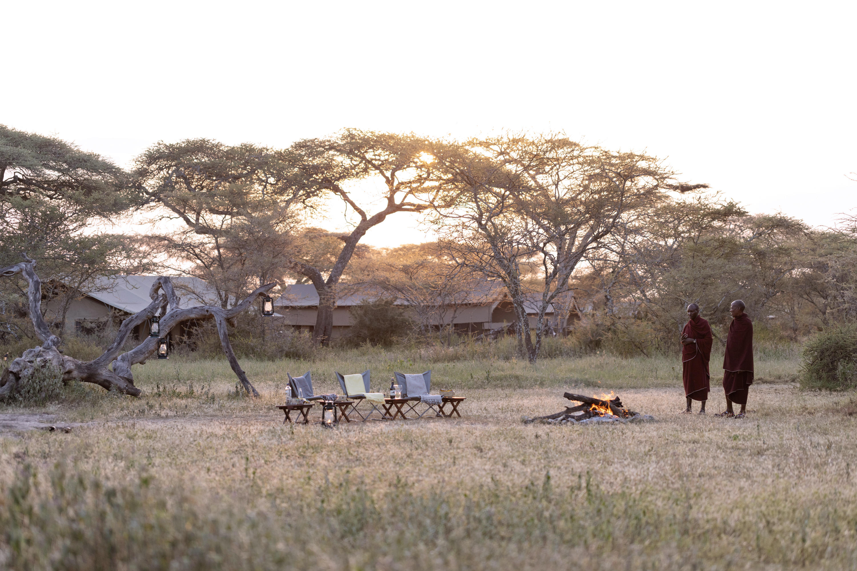 Campfire at Ndutu Wilderness Camp in Tanzania